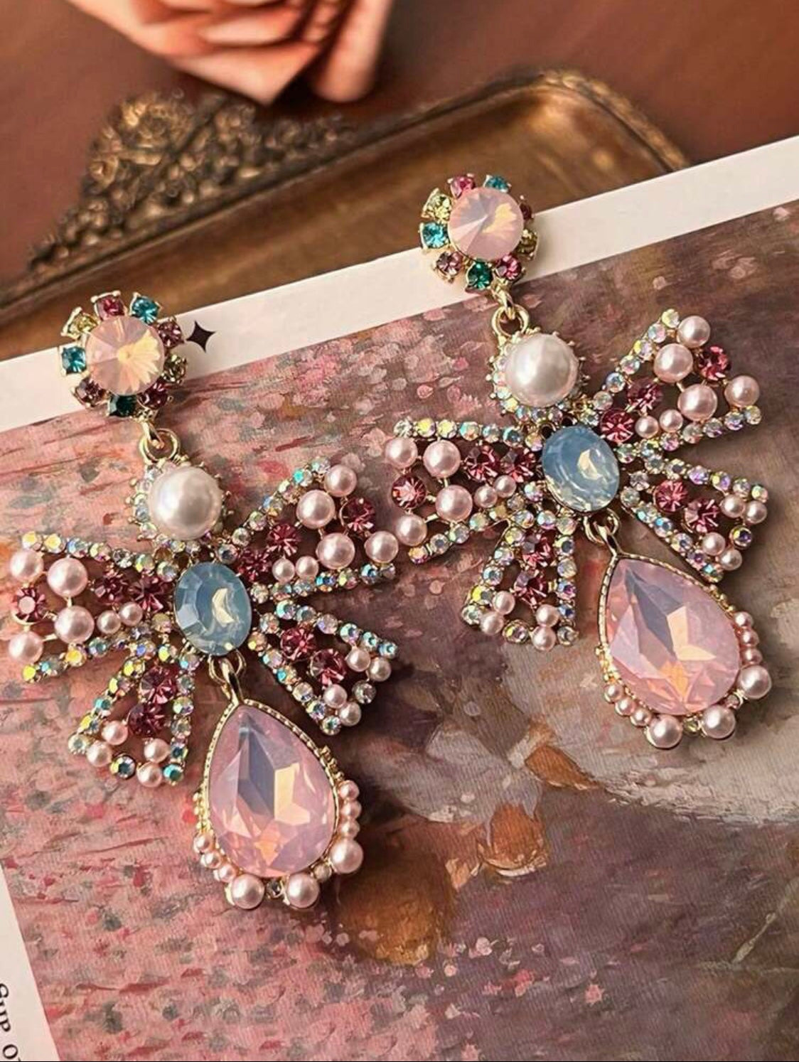 Pink Bow Earrings