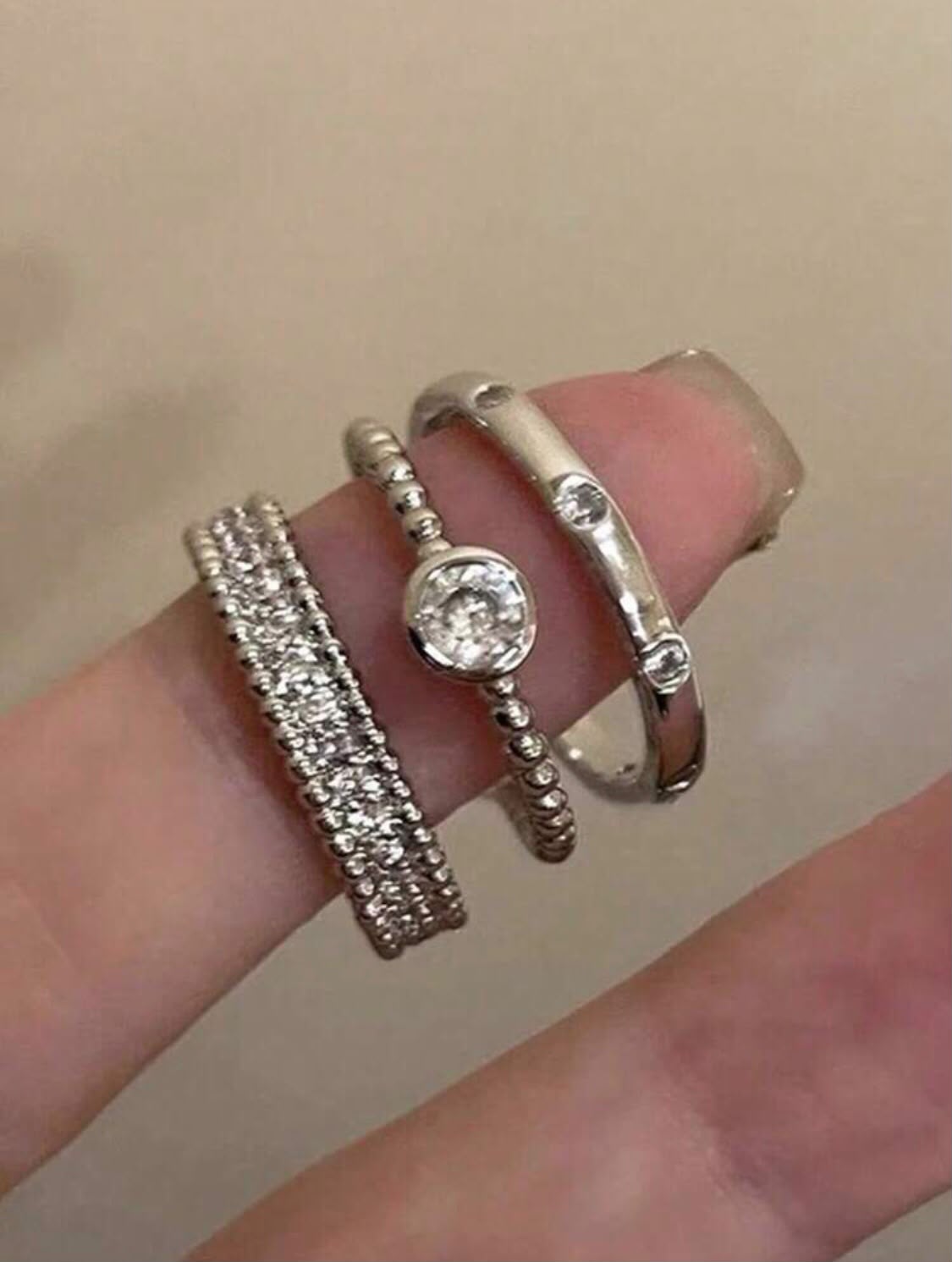 Stackable Bezel Ring Set – 3-Piece