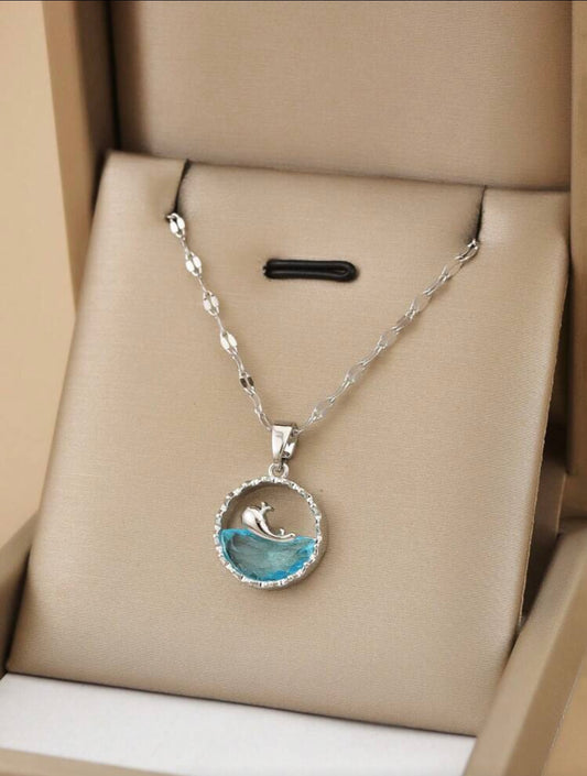 Ocean Wave Pendant Necklace
