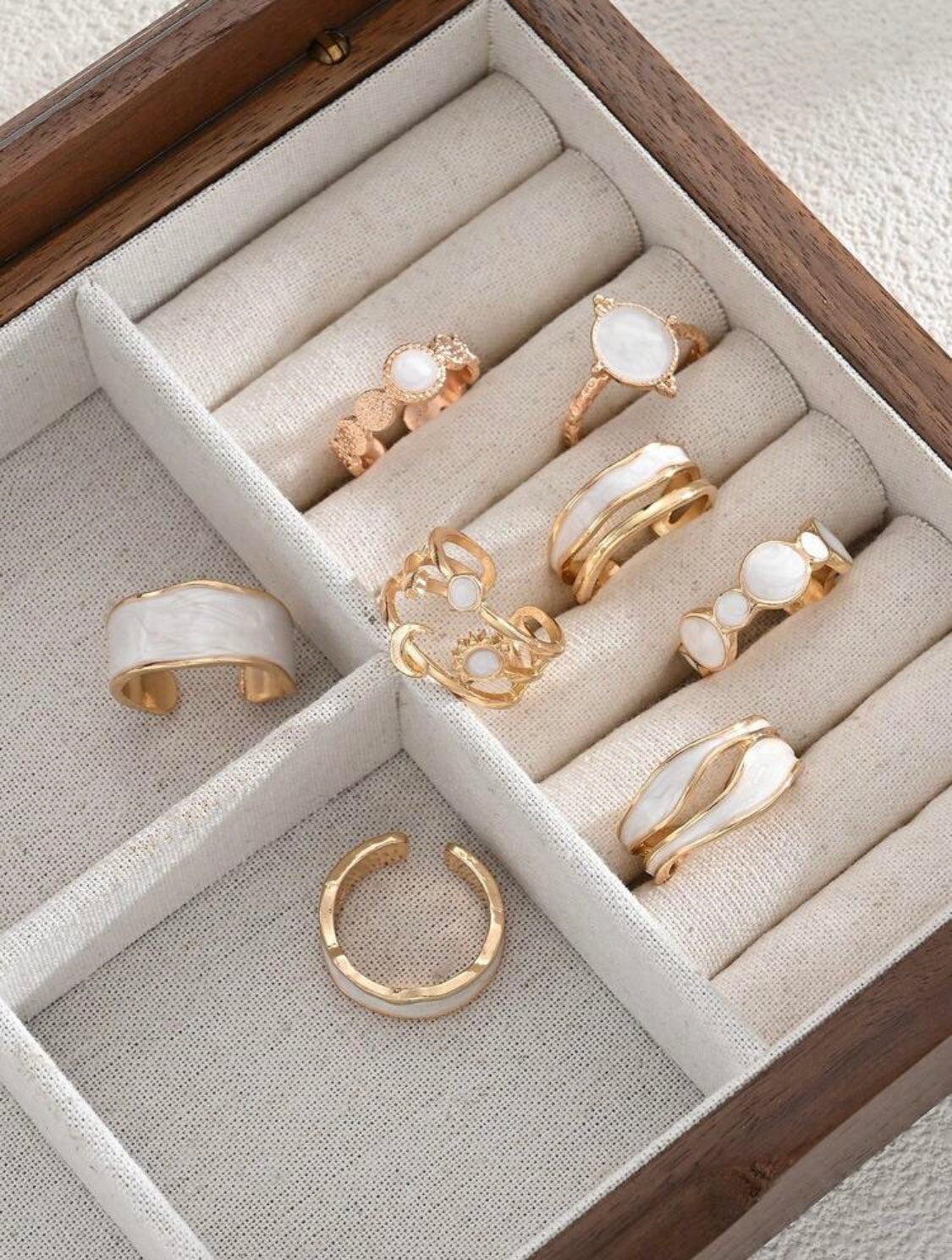 Boho Celestial Multi-Layer Stacking Ring Set – Moon & Star Design (9-Piece)