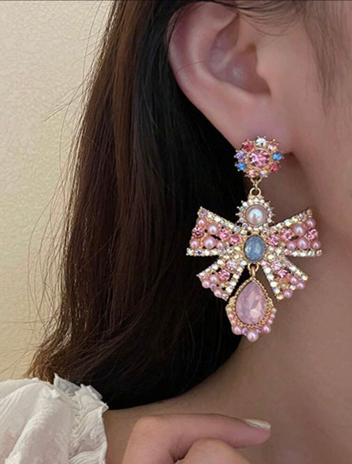 Pink Bow Earrings