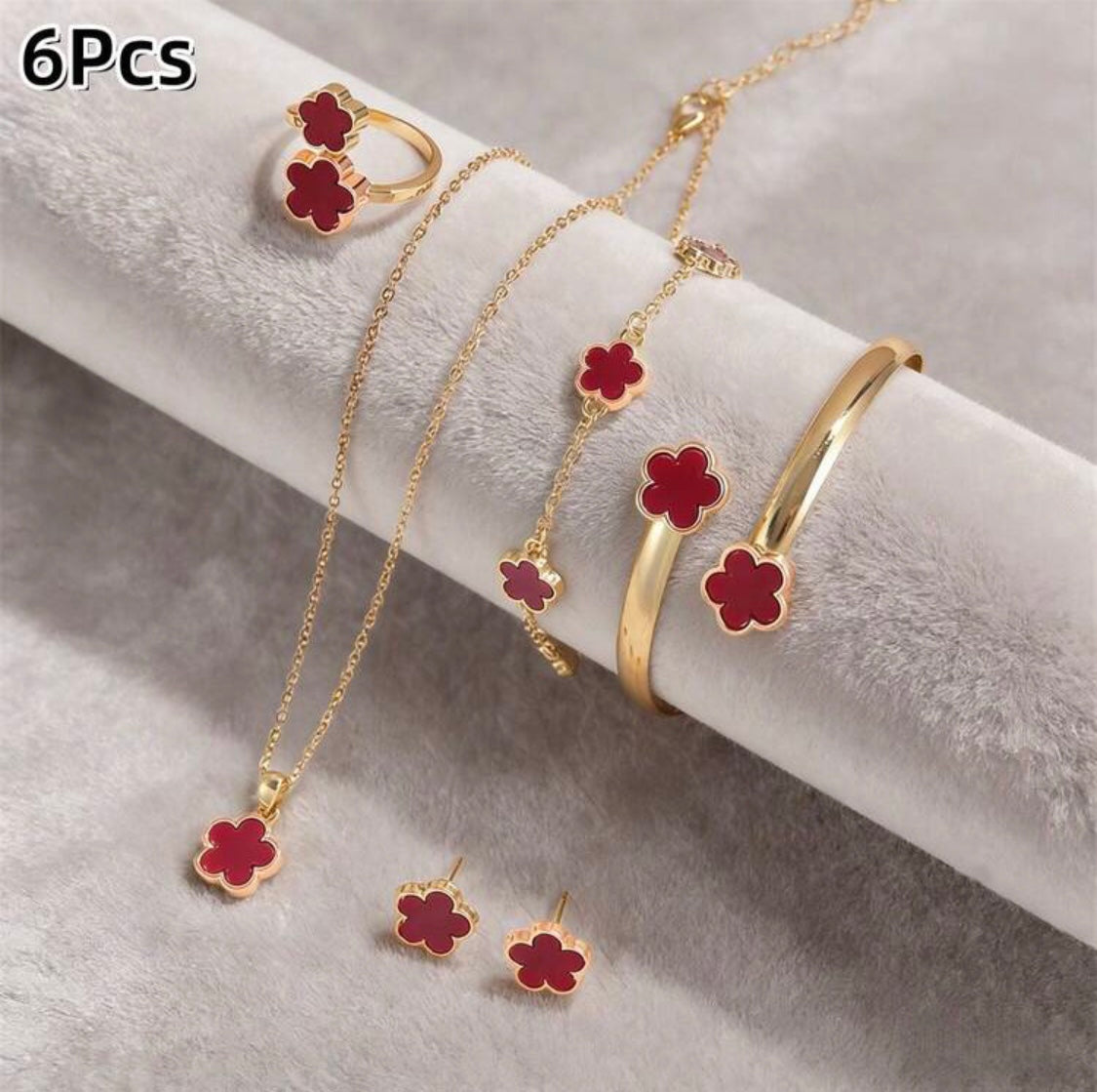 6 Pcs Flower Jewelry Set for Women