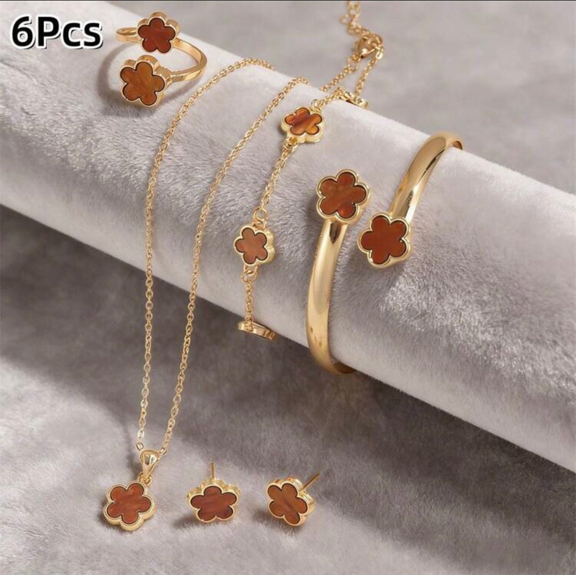 6 Pcs Flower Jewelry Set for Women