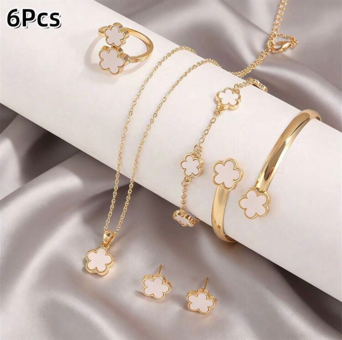 6 Pcs Flower Jewelry Set for Women