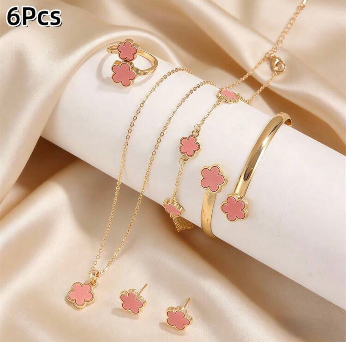 6 Pcs Flower Jewelry Set for Women