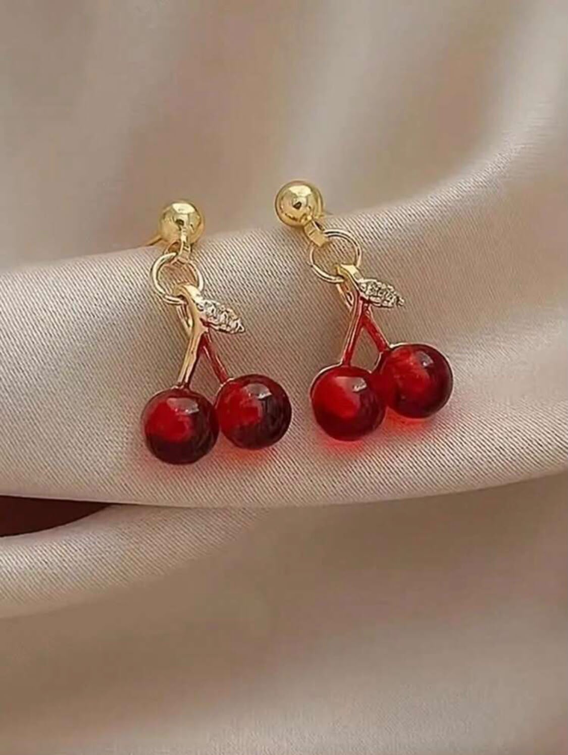 Glass Cherry Pendant Set