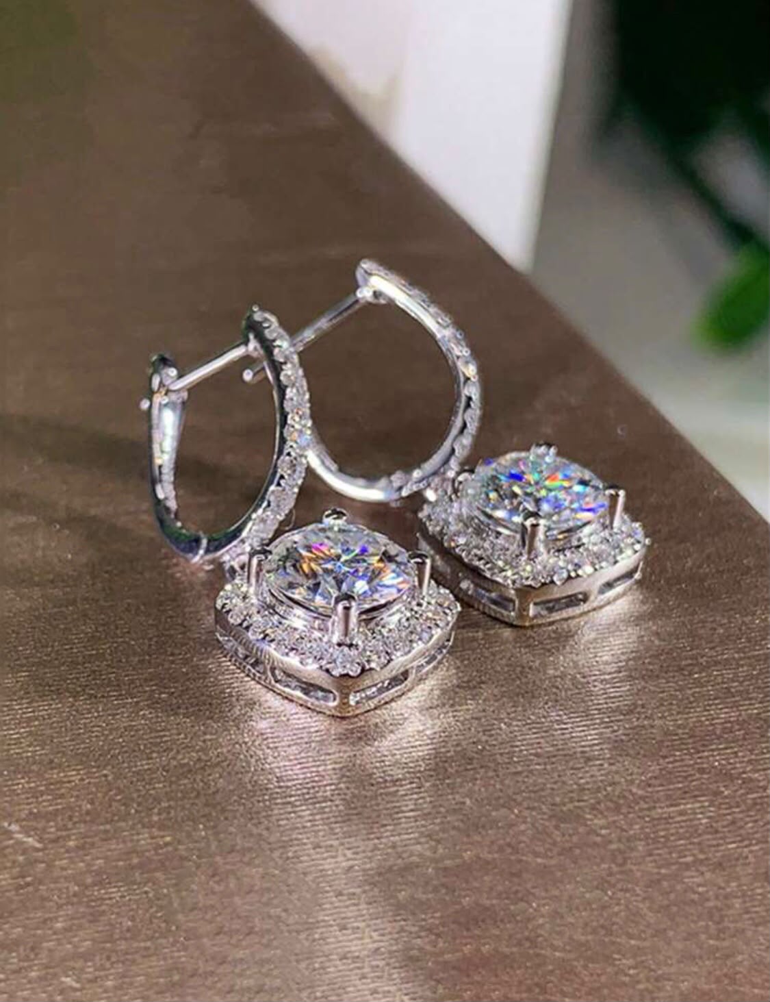 Crystal Halo Drop Earrings