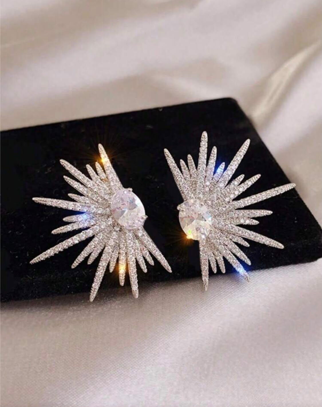 Sunburst Crystal Statement Earrings
