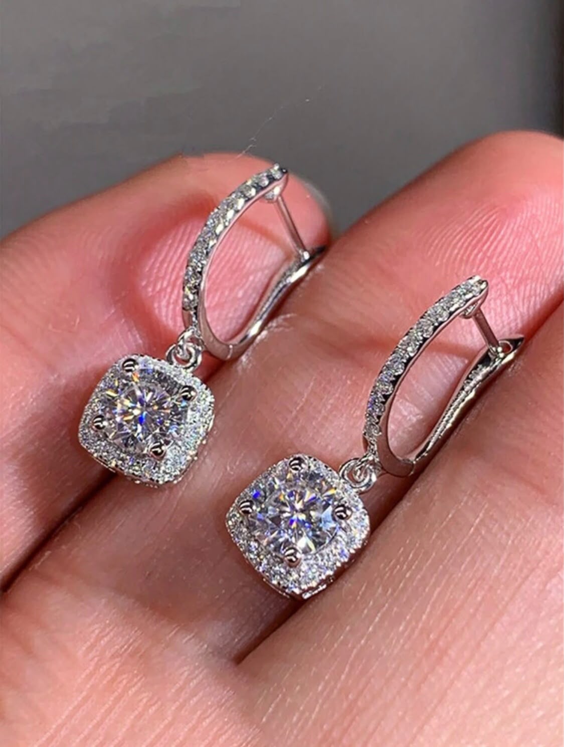 Crystal Halo Drop Earrings