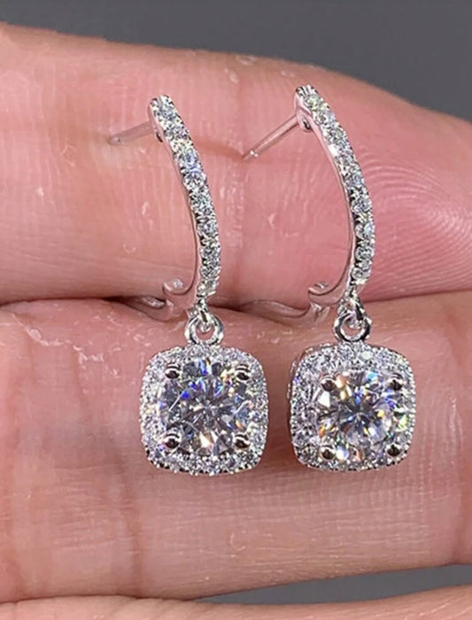 Crystal Halo Drop Earrings
